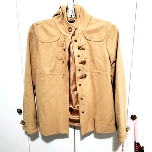 TAN PEACOAT WITH HOOD